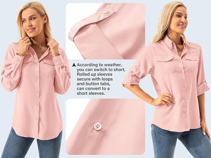 Pink Breathable Sun Protection Shirt image 5